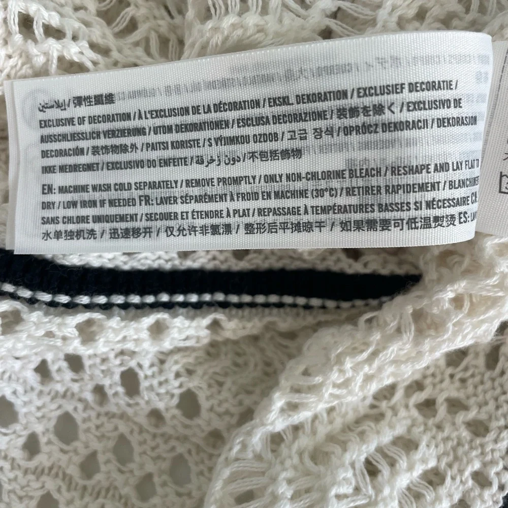 Abercrombie & Fitch Crochet-Style Boho Maxi Dress – Cream & Black